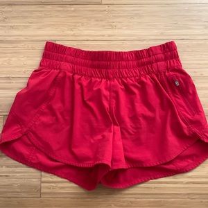 Red lululemon tracker V shorts